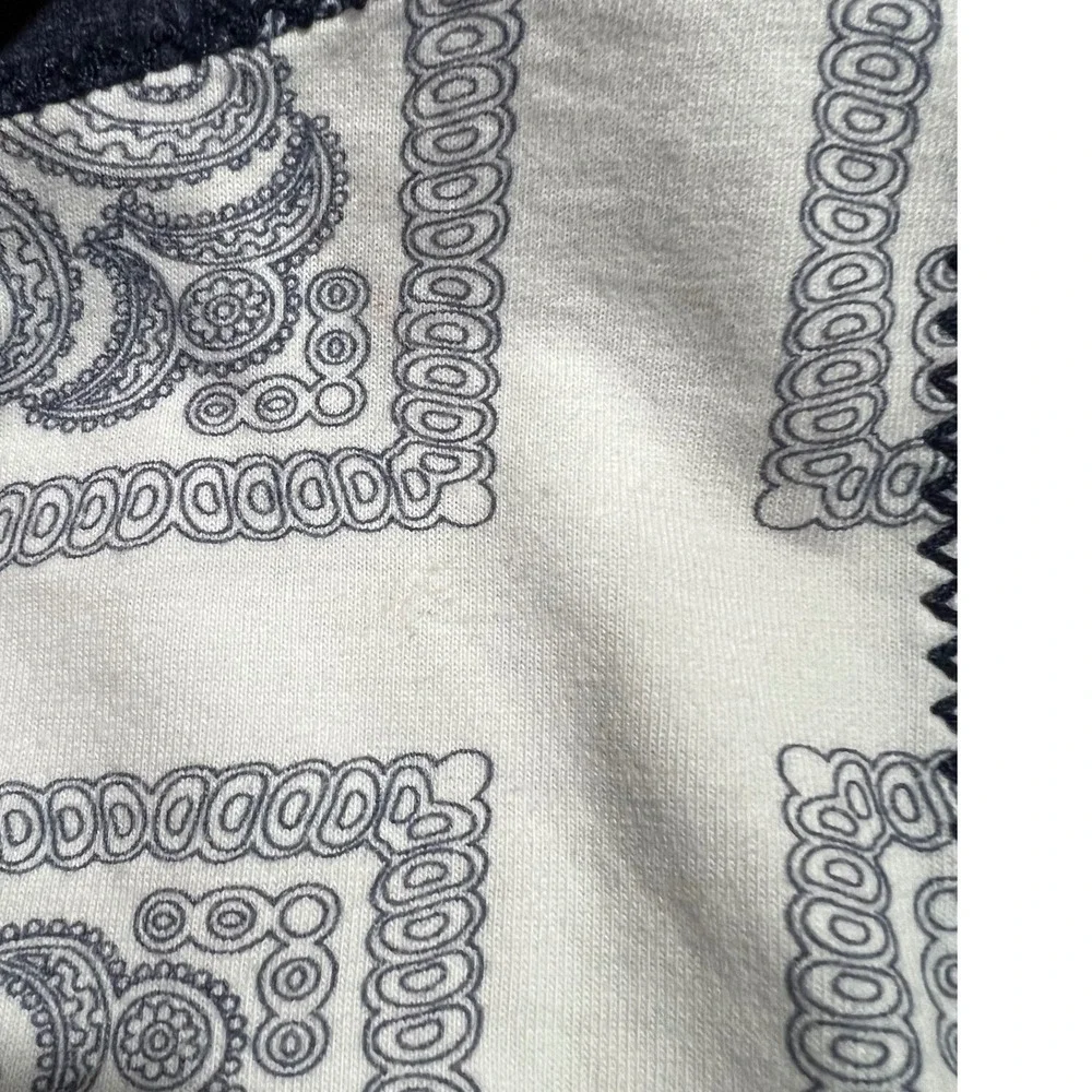 Alice + Olivia Navy White Bandana Elina Paisley Patchwork Pajama Set Boho XS
